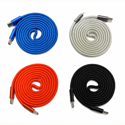 C To C Nylon Braided 100W Magnet Data Cable Flat ( 1.5M )